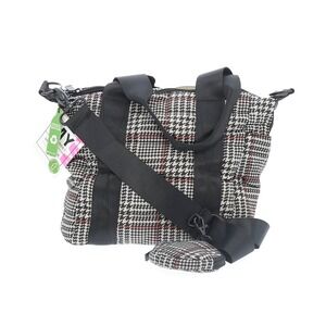 MYTAGALONGS Tote Bag Womens OS Black Houndstooth New Puffy Quilted Crossbody
